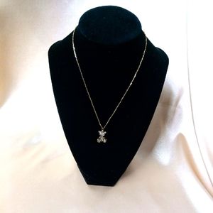 14k plated gold moveable bear necklace